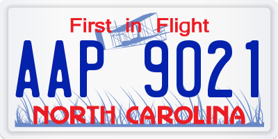 NC license plate AAP9021