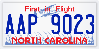 NC license plate AAP9023