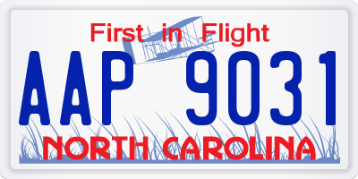 NC license plate AAP9031