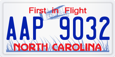 NC license plate AAP9032
