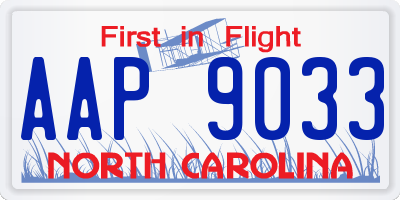 NC license plate AAP9033