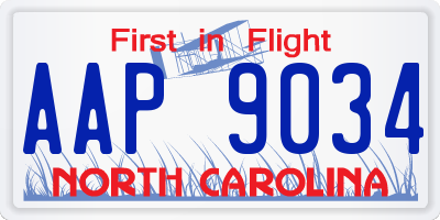 NC license plate AAP9034