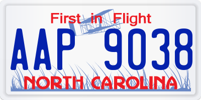 NC license plate AAP9038
