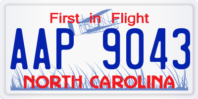 NC license plate AAP9043