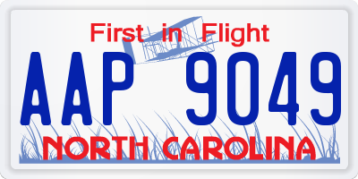 NC license plate AAP9049