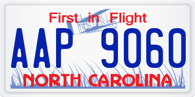 NC license plate AAP9060