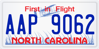 NC license plate AAP9062