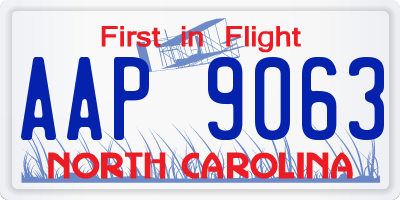 NC license plate AAP9063