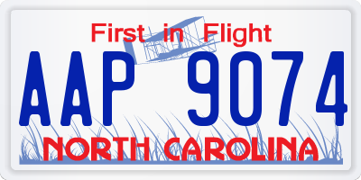 NC license plate AAP9074