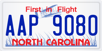 NC license plate AAP9080