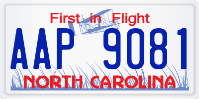 NC license plate AAP9081
