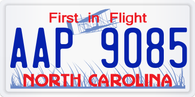 NC license plate AAP9085