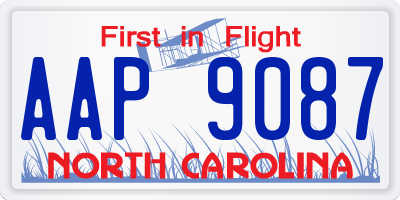 NC license plate AAP9087