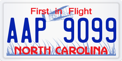 NC license plate AAP9099
