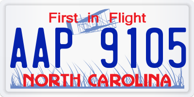 NC license plate AAP9105