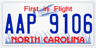 NC license plate AAP9106