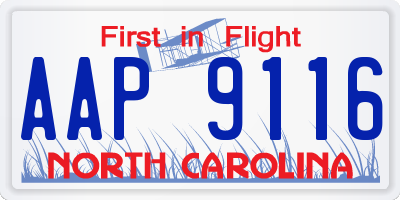 NC license plate AAP9116
