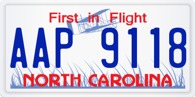 NC license plate AAP9118