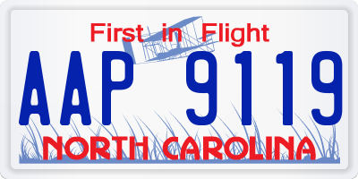 NC license plate AAP9119
