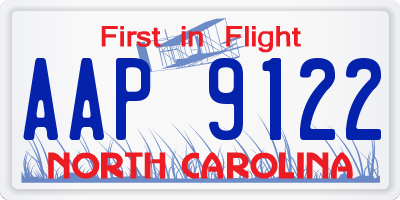 NC license plate AAP9122