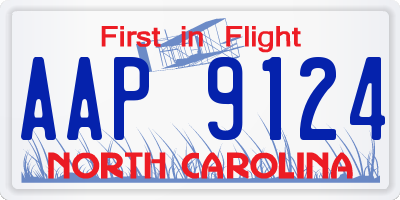 NC license plate AAP9124