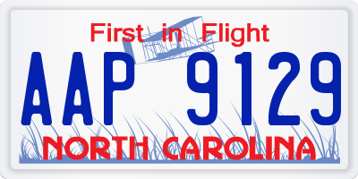 NC license plate AAP9129