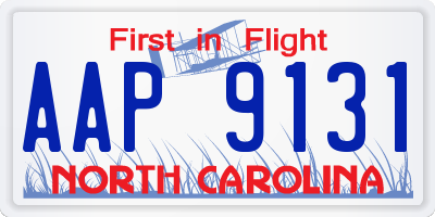 NC license plate AAP9131