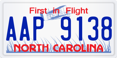 NC license plate AAP9138