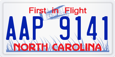 NC license plate AAP9141