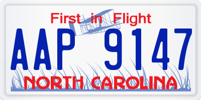 NC license plate AAP9147
