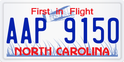NC license plate AAP9150