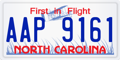 NC license plate AAP9161