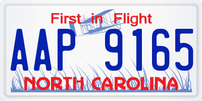 NC license plate AAP9165