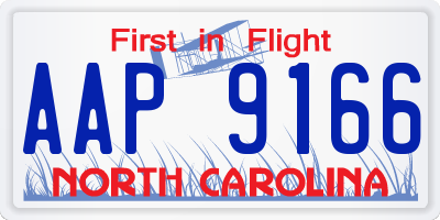 NC license plate AAP9166