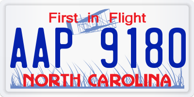 NC license plate AAP9180