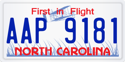 NC license plate AAP9181