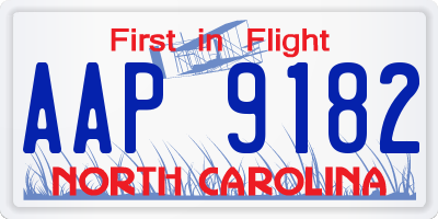 NC license plate AAP9182