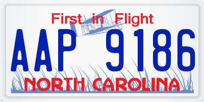 NC license plate AAP9186