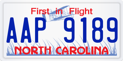 NC license plate AAP9189