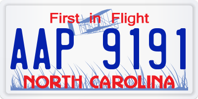 NC license plate AAP9191