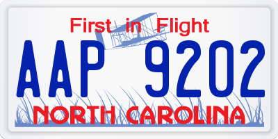 NC license plate AAP9202