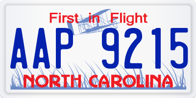 NC license plate AAP9215