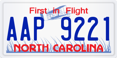 NC license plate AAP9221