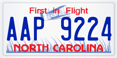 NC license plate AAP9224