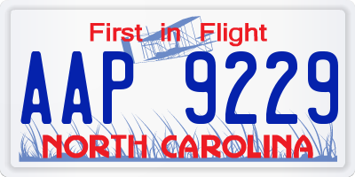 NC license plate AAP9229