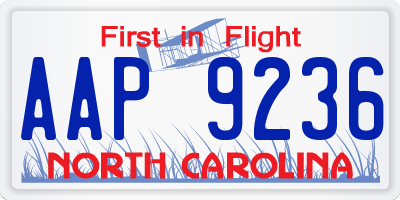 NC license plate AAP9236