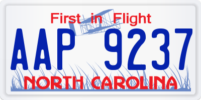NC license plate AAP9237