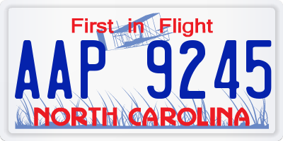 NC license plate AAP9245