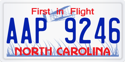 NC license plate AAP9246