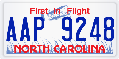 NC license plate AAP9248
